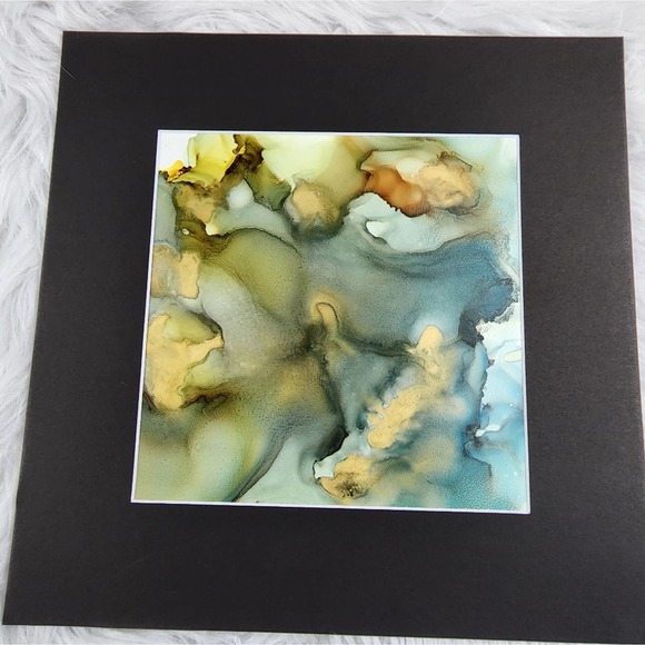 Other - Original Alcohol Ink on Grafix & Matted in Black